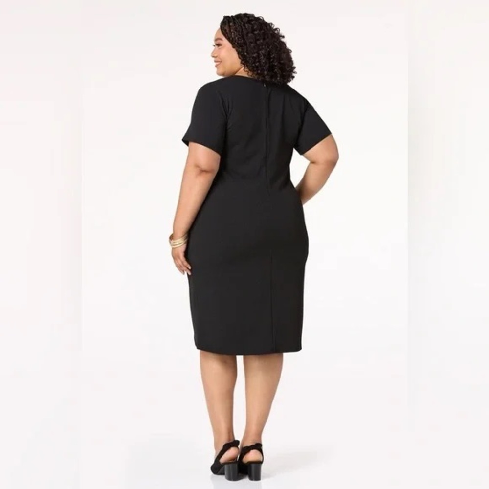 CATO | PLUS SIZE BLACK FAUX WRAP DRESS SIZE 26/28 - Picture 2 of 3